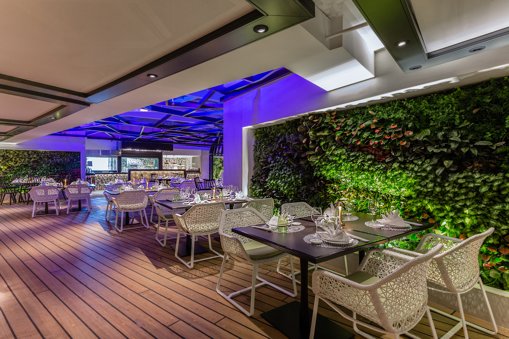 Lush Living Walls In A Dining Area On Board Crystal Symphony Cruise Ship