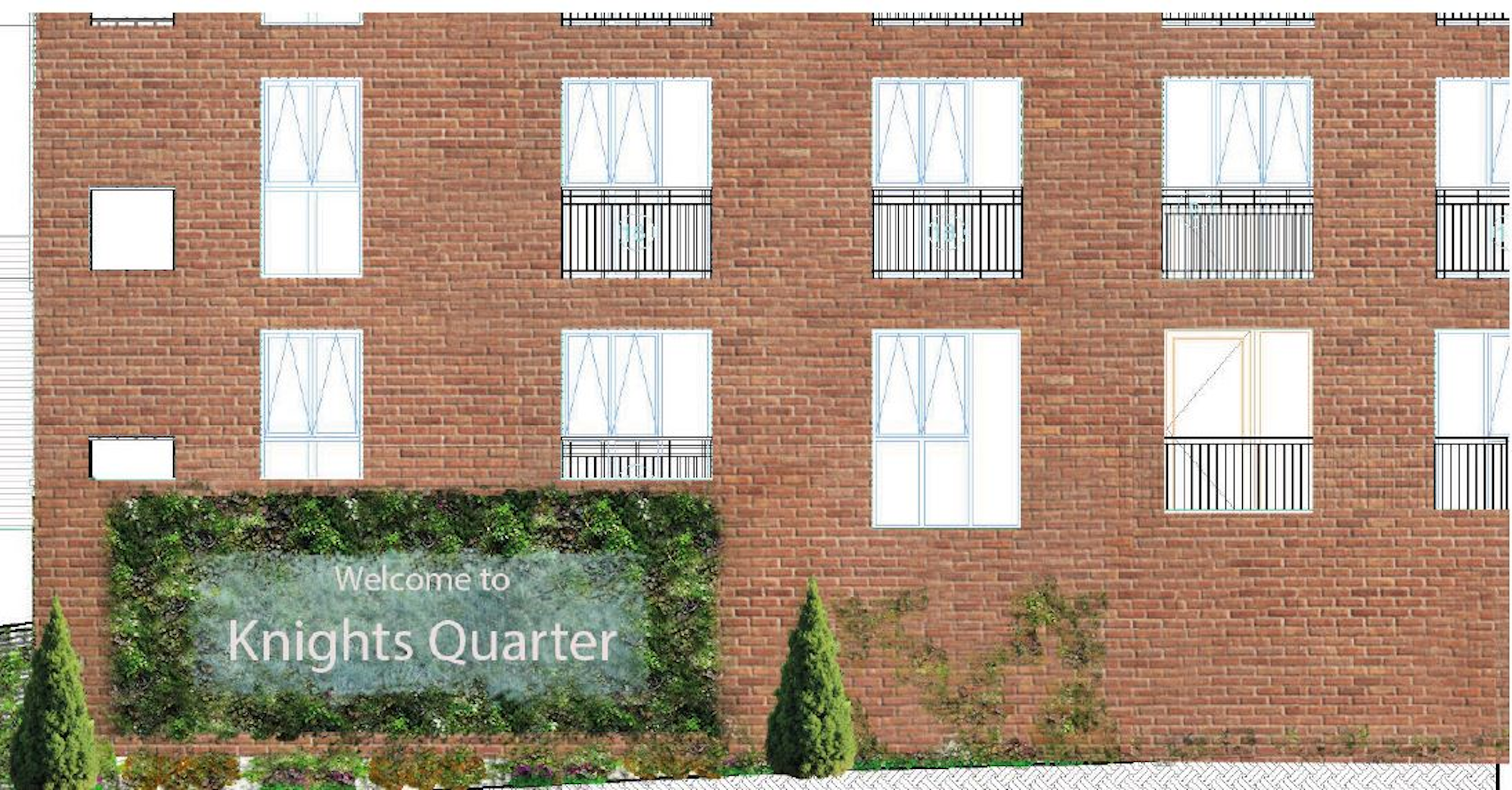 design for the living wall at knights quarter apartments