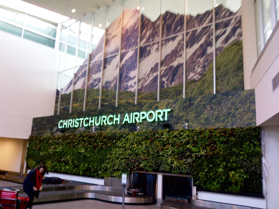 Christchurch Airport Sign & Living Wall