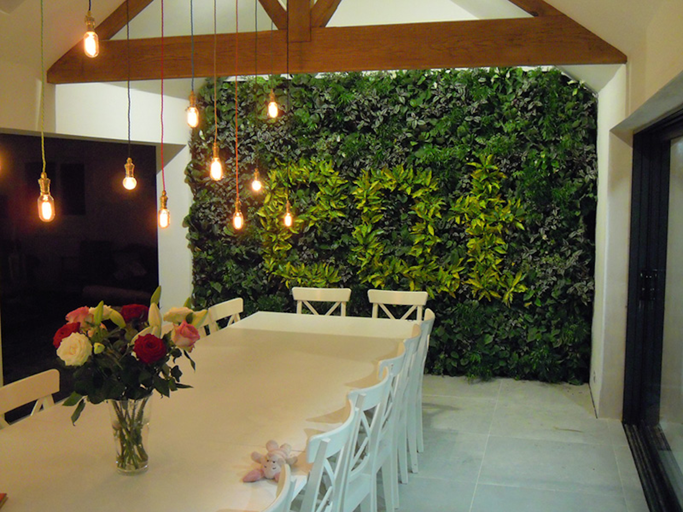 living interior green wall in a dining room at a residential property
