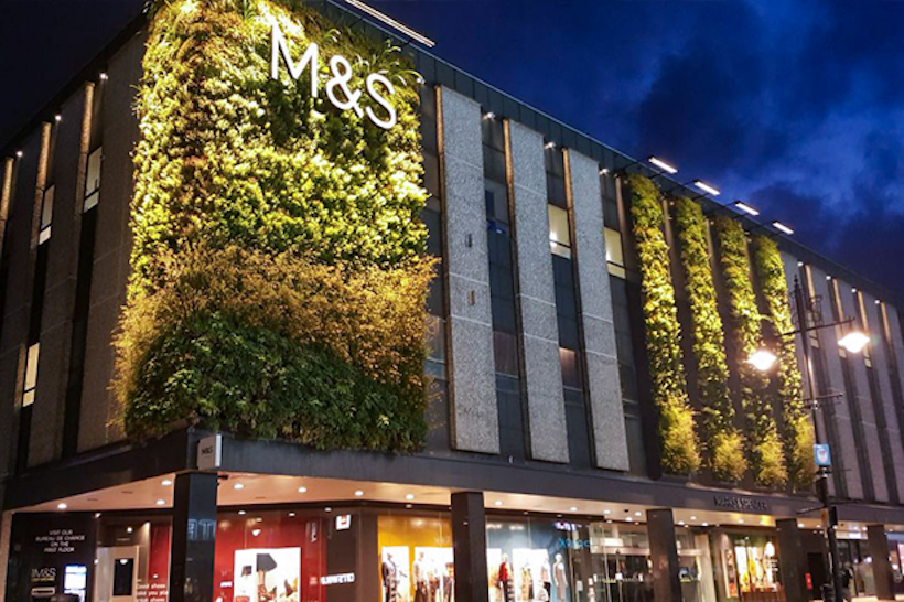 Living wall M&S in Newcastle