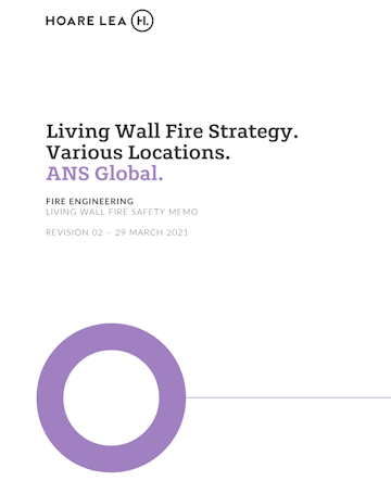 For architects and developers working through the latest fire regulations surrounding living walls.